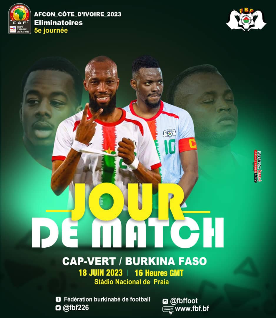 Eliminatoires CAN 2023 / J5: Livestream du match Cap Vert vs Burkina Faso, crucial pour l'avenir des éperviers