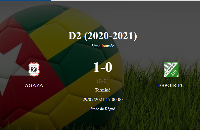 D2 Togo / J5: Le superbe but de la victoire (Vidéo) d'Agaza contre Espoir FC de Zio
