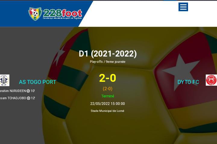 D1 2021 - 2022/ Play-offs/J9 : Lamentable défaite de DYTO devant l'AS Togo Port